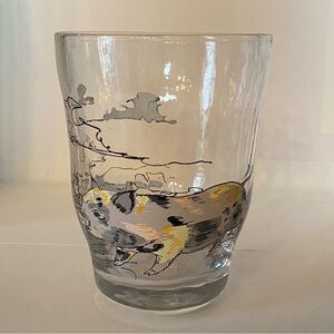 Anthropologie Homestead Pig Juice Glass Country Farmhouse Cottage EUC
